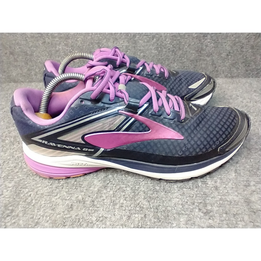 Brooks Ravenna 8 Womens Running Shoes Navy Purple Silver 1202381B451 Size 10